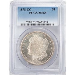 1878-CC $1 Morgan Silver Dollar Coin NGC MS65