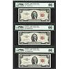 Image 1 : Lot of (3) Consecutive 1953C $2 Legal Tender Notes Fr.1512 PMG Gem Uncirculated 66EPQ