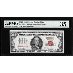 1966A $100 Legal Tender STAR Note Fr.1550* PMG Choice Very Fine 35