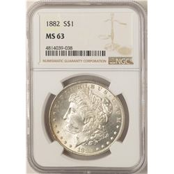 1882 $1 Morgan Silver Dollar Coin NGC MS63