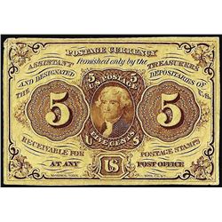 July 17, 1862 First Issue Five Cent Fractional Currency Note