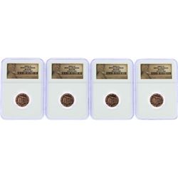 Lot of (4) 2009-D Birth & Childhood Lincoln Cent Coins PCGS MS66RD