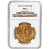 Image 1 : 1908 No Motto $20 St. Gaudens Double Eagle Gold Coin NGC MS64