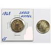 Image 2 : 1883 LIBERTY NICKEL AND 1868 SHIELD NICKEL