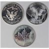 Image 2 : (3) ONE OUNCE SILVER ROUNDS