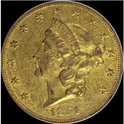 1851-O $20 GOLD