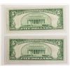 Image 2 : 2 PCS. 1928 $5.00 UNITED STATES NOTES