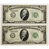 Image 1 : 2 PCS. 1928-B $10.00 FEDERAL RESERVE NOTES CHICAGO