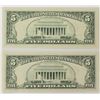 Image 2 : TWO 1977 $5.00 FEDERAL RESERVE "STAR" NOTES
