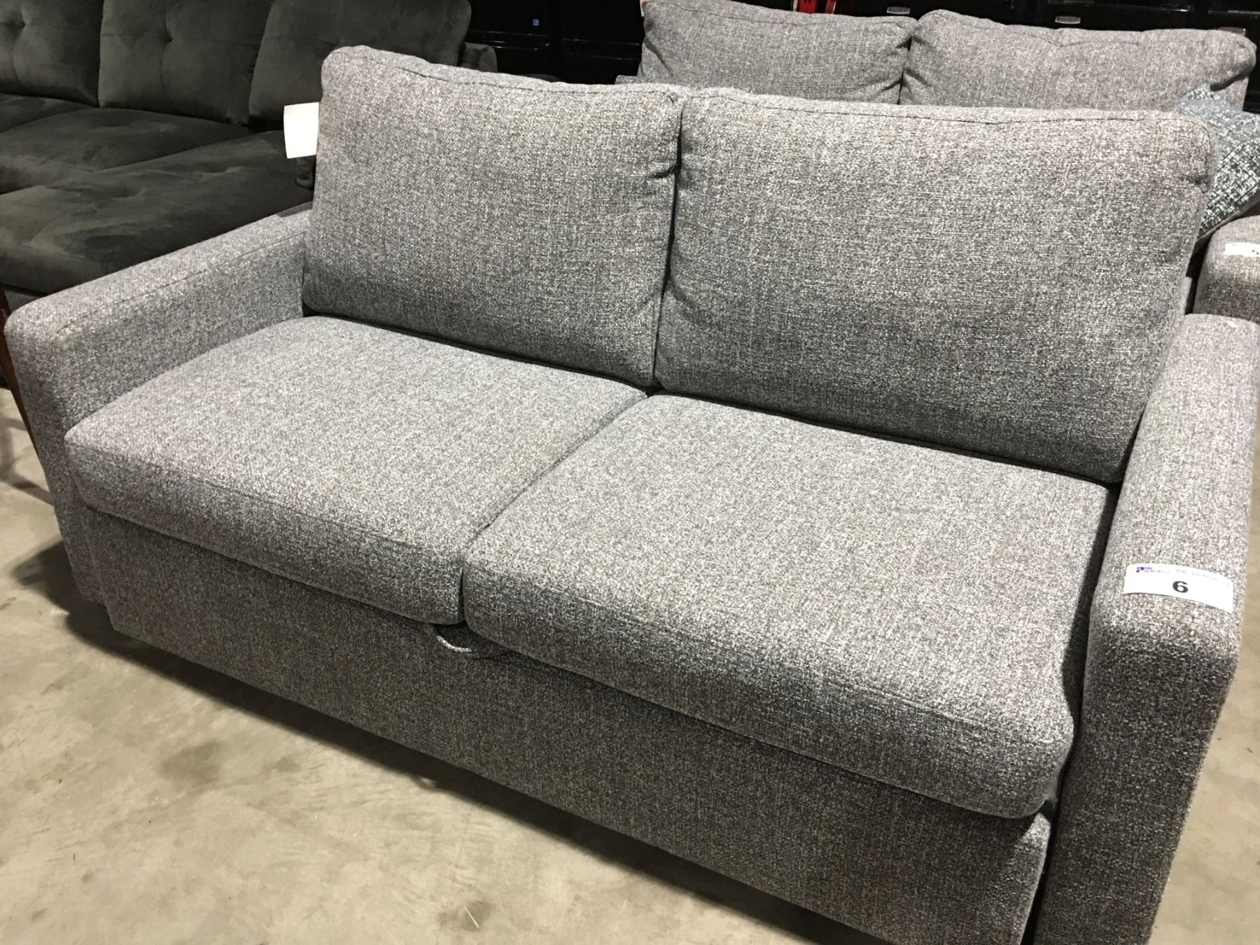 GREY UPHOLSTERED PULL OUT SOFA BED QUEEN SIZE Able Auctions Grey upholstered pull out sofa bed queen size able auctions