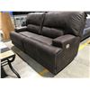 Image 1 : ASHLEY DARK BROWN UPHOLSTERED RECLINING SOFA WITH XL CHAIR