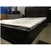 Image 2 : QUEEN SIZE DARK WOOD BED FRAME WITH DRAWERS (HEADBOARD/FOOTBOARD & RAILS)