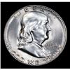 Image 2 : 1954-s Franklin Half Dollar 50c Grades Choice+ Unc