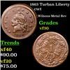 Image 1 : 1863 Turban Liberty Civil War Token 1c Grades vf++