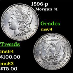 1896-p Morgan Dollar $1 Grades Choice Unc
