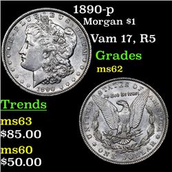 1890-p Morgan Dollar $1 Grades Select Unc