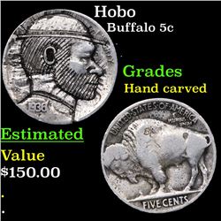 Hobo Buffalo Nickel 5c Grades Hand Carved