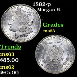 1882-p Morgan Dollar $1 Grades Select Unc