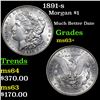 Image 1 : 1891-s Morgan Dollar $1 Grades Select+ Unc