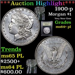 ***Auction Highlight*** 1900-p Morgan Dollar $1 Graded Choice Unc+ PL By USCG (fc)