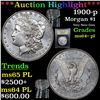 Image 1 : ***Auction Highlight*** 1900-p Morgan Dollar $1 Graded Choice Unc+ PL By USCG (fc)