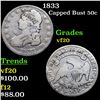 Image 1 : 1833 Capped Bust Half Dollar 50c Grades vf, very fine