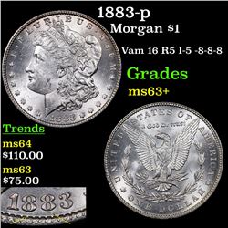 1883-p Morgan Dollar $1 Grades Select+ Unc