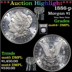 ***Auction Highlight*** 1886-p Morgan Dollar $1 Graded Choice Unc+ DMPL By USCG (fc)