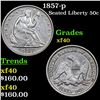Image 1 : 1857-p Seated Half Dollar 50c Grades xf