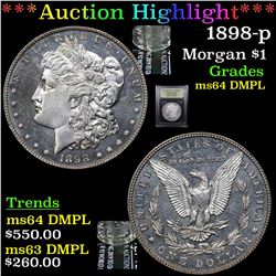 ***Auction Highlight*** 1898-p Morgan Dollar $1 Graded Choice Unc DMPL By USCG (fc)