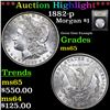 Image 1 : ***Auction Highlight*** 1882-p Morgan Dollar $1 Graded GEM Unc By USCG (fc)