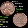 Image 1 : 1914-d Lincoln Cent 1c Grades f+