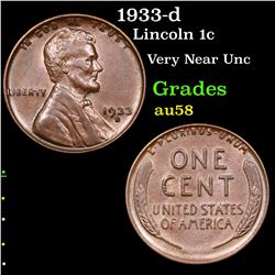 1933-d Lincoln Cent 1c Grades Choice AU/BU Slider