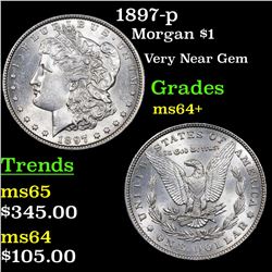 1897-p Morgan Dollar $1 Grades Choice+ Unc