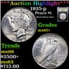 Image 1 : ***Auction Highlight*** 1935-p Peace Dollar $1 Graded GEM+ Unc By USCG (fc)