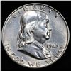 Image 2 : 1954-p Franklin Half Dollar 50c Grades Select Unc FBL