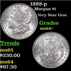 1888-p Morgan Dollar $1 Grades Choice+ Unc