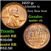 Image 1 : 1927-p Lincoln Cent 1c Grades Choice+ Unc RB
