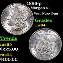 1896-p Morgan Dollar $1 Grades Choice+ Unc