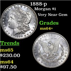 1888-p Morgan Dollar $1 Grades Choice+ Unc