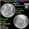 Image 1 : ***Auction Highlight*** 1882-o Morgan Dollar $1 Graded Choice+ Unc By USCG (fc)