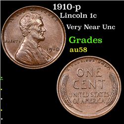 1910-p Lincoln Cent 1c Grades Choice AU/BU Slider