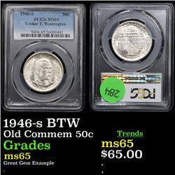 PCGS 1946-s BTW Old Commem Half Dollar 50c Graded ms65 By PCGS
