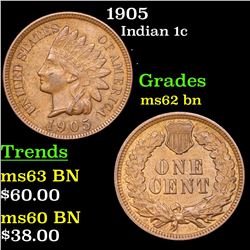 1905 Indian Cent 1c Grades Select Unc BN