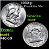 Image 1 : 1952-p Franklin Half Dollar 50c Grades Select+ Unc