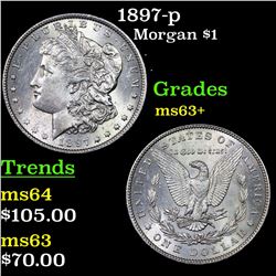1897-p Morgan Dollar $1 Grades Select+ Unc