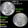 Image 1 : 1897-p Morgan Dollar $1 Grades Select+ Unc