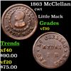 Image 1 : 1863 McClellan Civil War Token 1c Grades vf++