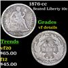 Image 1 : 1876-cc Seated Liberty Dime 10c Grades vf details