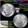 Image 1 : * Highlight Of Entire Acution* 1890-p Mint Error Struck Thru Cheek Morgan $1 Graded GEM+ Unc By USCG
